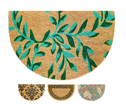 LUA VIKA Tapis Entree Interieur et Exterieur, paillassons pour entrée, Tapis Coco, paillasson antiderapant et Absorbant, Tapis Original de Porte, paillasson Demi Lune, 40x60 cm (Nature)