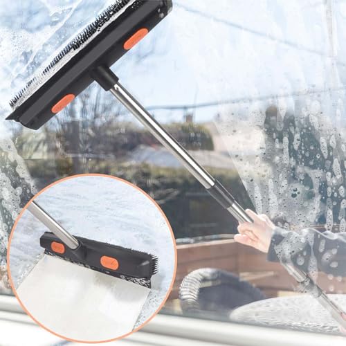 Gummibesen mit Stiel - 134 cm Silikonbesen für Innen und Außen mit Abzieher, Ideal zum Entfernen von Tierhaaren (Hunde & Katzen) von Teppichen, Fenstern, Fliesen und Hartholzböden – Bild 8