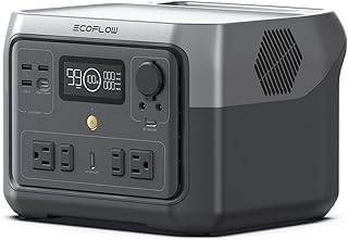 EF ECOFLOW Portable Power Station RIVER 2 Max 500, 499Wh LiFePO4 Battery/ 1 Hour Fast Charging, Up To 1000W Output Solar G...