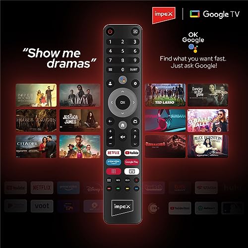 Image of Impex 65 Inch 4K UHD LED Google TV | evoQ 65S4RLC2 | Android 11 Version | Wi-Fi, Bluetooth, USB, HDMI | Storage Memory 16GB and 2 GB RAM | 4 Years Warranty