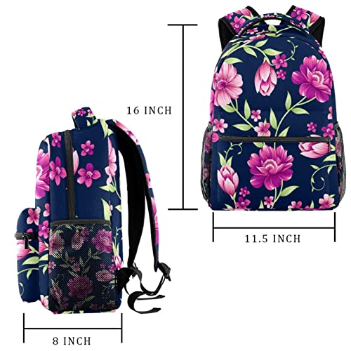 Mochila escolar universitaria de flores ideal para campus y excursiones de fin de semana 2