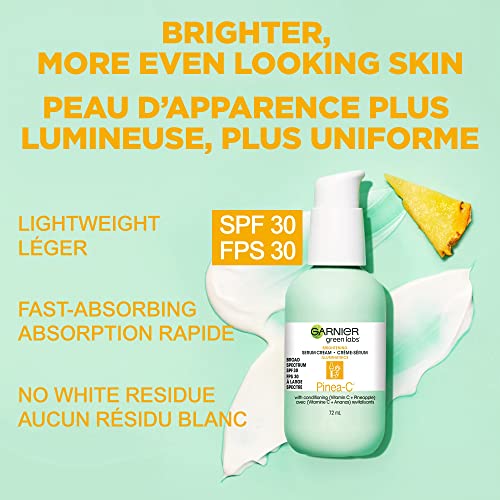 Garnier Skinactive Green Labs Pinea-C 3-In-1 Brightening Serum Cream, 24H Moisture + Serum + Spf 30 With Vitamin C, 2.4 Fl Oz (72Ml), 1 Count (Packaging May Vary) #TOP6