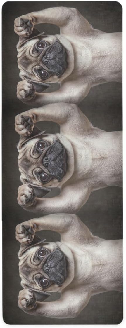ALAZA Pug Dog Show Its Body Yoga Mat Non Slip Fitness Exercise Mat, Workout Mat for Yoga, Pilates and Floor Exercises