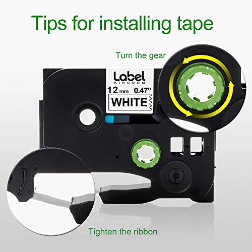 10-Pack Label Kingdom Label Tape Tze-231 Compatible For Brother P Touch Tze231 Tz-231 Label Tape Laminated 12Mm 0.47'' For Label Maker Pt-D210 Ptd220 Black On White, Label Kingdom Label Maker Tape #TOP5