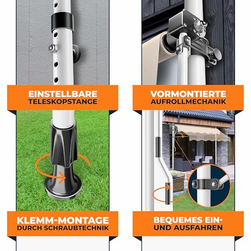 Store de balcon sans perçage KESSER : solution anti-UV locataire - 4