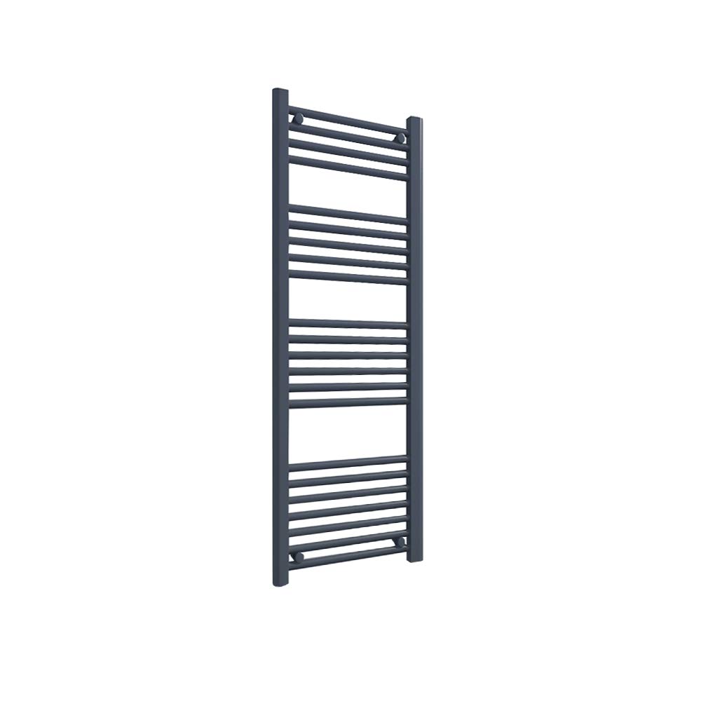 Anthracite Towel Rails Anthracite 400Mm(W) X 1200Mm(H) Straight Heated Towel Rail, Radiator, Warmer 1964 Btus Bathroom Central Heating Ladder Rail
