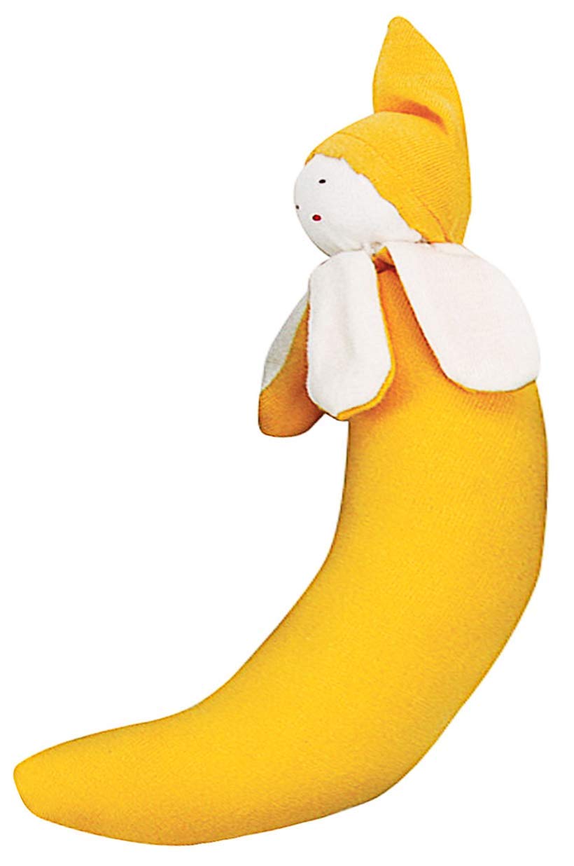 Under the Nile Organic Cotton Banana Teether Stuffed Toy - GOTS Certified, Safe Baby Chew Toy 0+