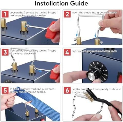 Adjustable Electric Rope Cutter, Heated Tool Knife, Benchtop Cutting Tool Set, Suitable for Weaving Fabrics and Webbing.