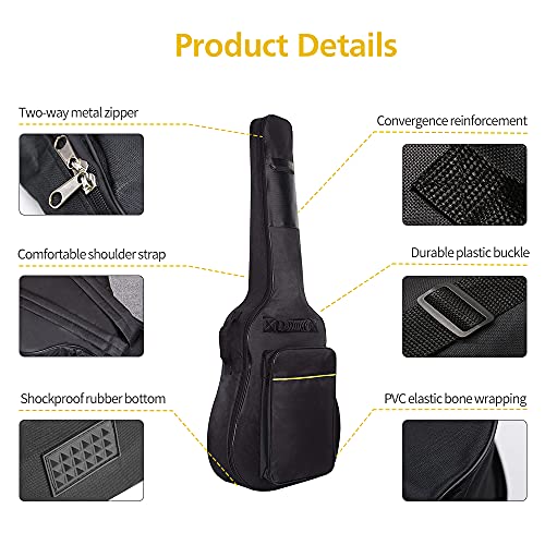 ERTYUI Lot de 2 housses de guitare 96,5 cm, 101,6 cm, 104,1 cm, housse de guitare électrique Oxford étanche, deux poches, pour guitare acoustique classique, ukulélé, guitare basse, Noir , Classique - Les Beatles, Paul McCartney, John Lennon, RIngo Starr, George Harrison ERTYUI Lot de 2 housses de guitare 96,5 cm, 101,6 cm, 104,1 cm, housse de guitare électrique Oxford étanche, deux poches, pour guitare acoustique classique, ukulélé, guitare basse, Noir , Classique – Image 5