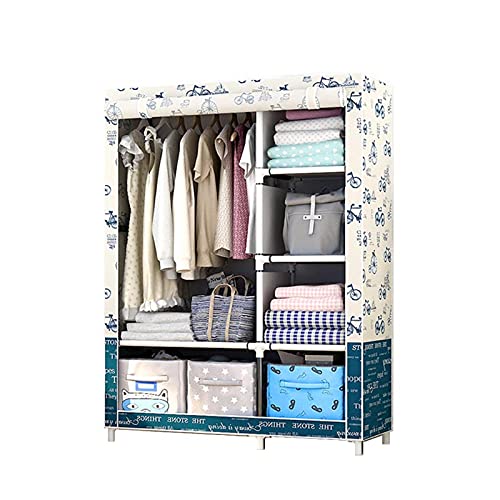 Armario de tela resistente con estructura de metal estable y almacenamiento de ropa moderno 2