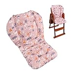 Baby High Chair Cushion, Thick Pad for Wooden High Chair, Baby Dining Chair Liner Mat(Pink Forest)