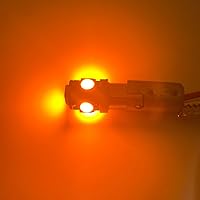 Vista 2 de BlyilyB - Juego de 12 bombillas LED anaranjadas BA9 BA9S 53 57 1895 64111 para placa de matrícula, puerta lateral, luces de cortesía interiores