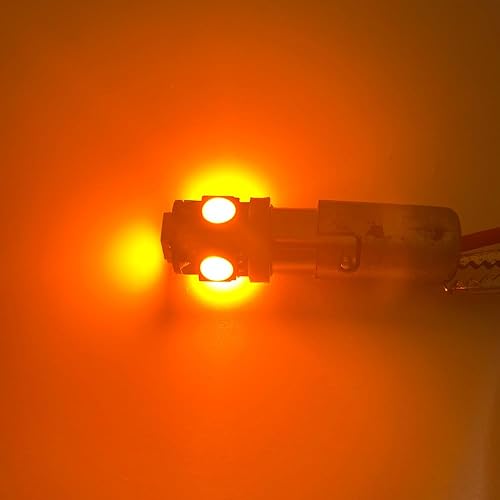 Vista 2 de BlyilyB - Juego de 12 bombillas LED anaranjadas BA9 BA9S 53 57 1895 64111 para placa de matrícula, puerta lateral, luces de cortesía interiores