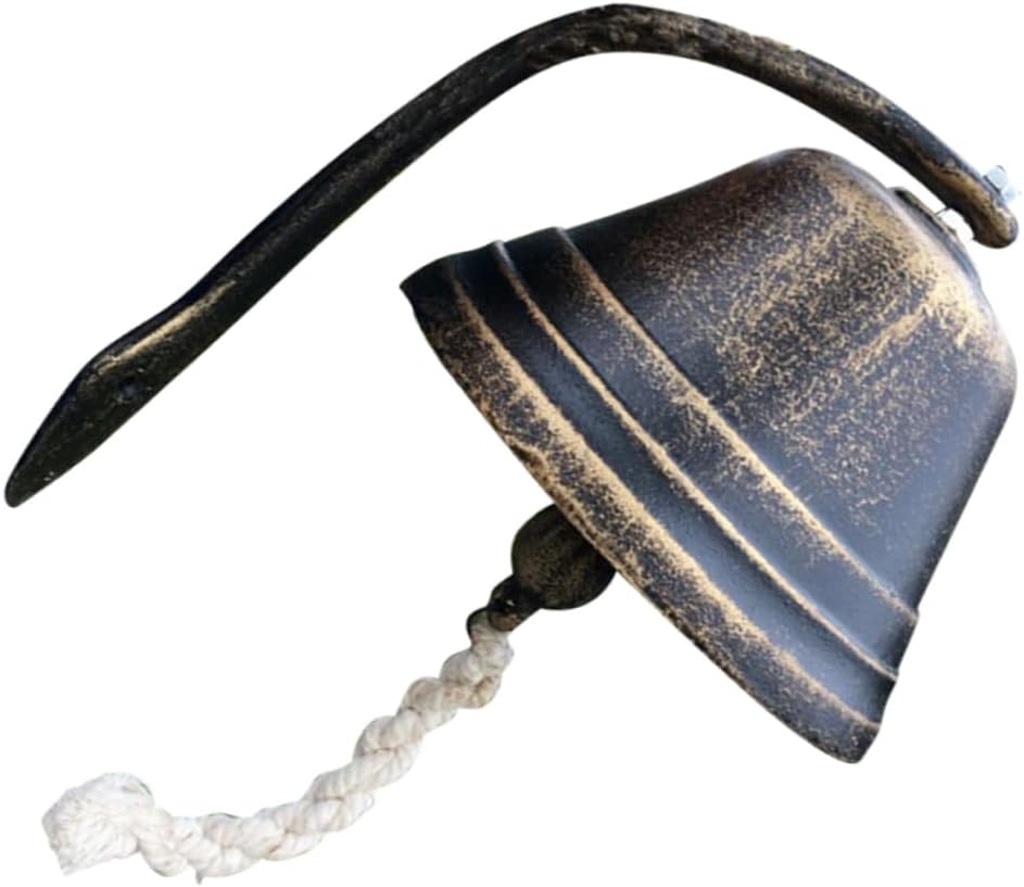 Homoyoyo Retro Style Cast Iron Doorbell for Indoor and Outdoor Use Antique Bronze Small Door Decoration for Coffee Shops Schools and Homes