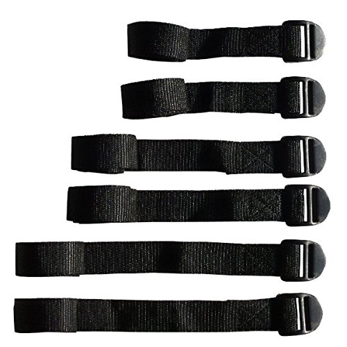 BenristrapsStraps with Ladderloc in Black- Pack of 6 (2 x 25mm x 50cm; 2 x 25mm x 75cm; 2 x 1 metre)