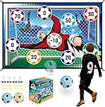 Soccer Ball Game Set for Kids Football Accuracy Exercise, Indoor Outdoor Toss Soccer Goal Game with Velcro Balls, Foldable Flannel Goals, Party Gifts for Boys Girls 3 4 5 6 7 8+ Year Old Toys