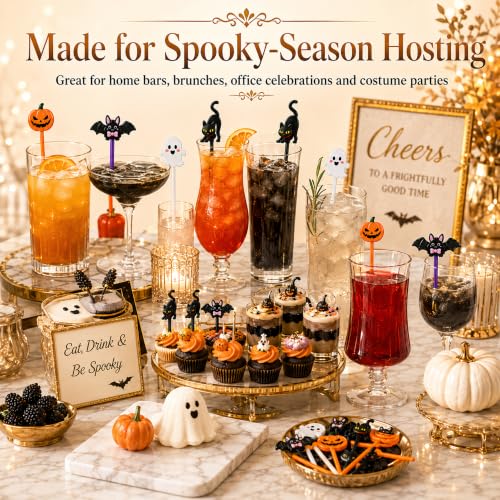 36 Pcs Halloween Cocktail Stirrers, 4 Designs, 7.1 Inch - image 6