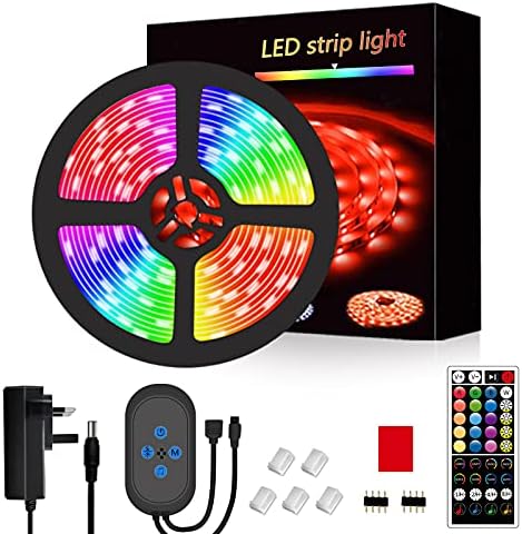 segrass 5M LED Strip Light Strip,5050 RGB Music Sync Strip Light,Bedroom Color Changing LED Light for Room Home Decoration