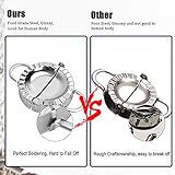RichSmile Dumpling Maker with 3PC Dumpling Cuts, Dumpling Press,Stainless Steel Empanada Pierogi Press,Pie Ravioli Dumpling Wrappers Mold Pot Sticker Kitchen Accessories(9.5cm/3.74
