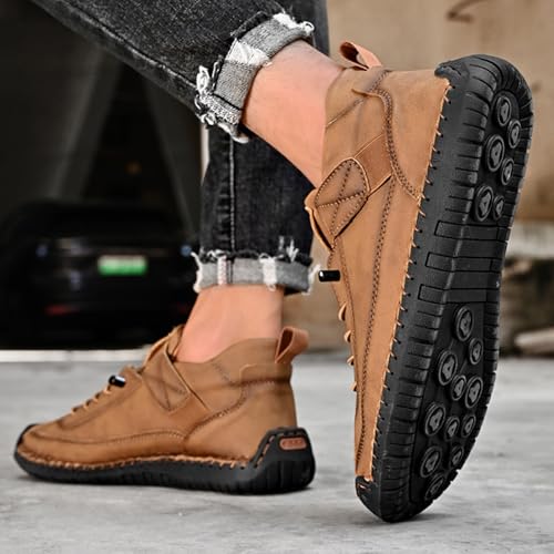 Mens Casual Leather Shoes Ankle Chukka Boots Slip On Lightweight Loafers Women's Fashion Sneakers Lightweight Dress Walking Driving Shoes Business Working Office Shoe Comfortable Handmade Unisex4