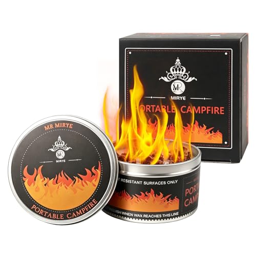 MR MIRYE Portable Smores Fire Pit - 3-5 Hours Burn Time Mini Fire Pit for Outdoor Camping Picnics Backyard & Travel No Embers Lightweight Smores Maker with Portable Firepit Bonfire Design