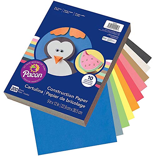 Art Street Lightweight Construction Paper, 10 Assorted Colors, 9