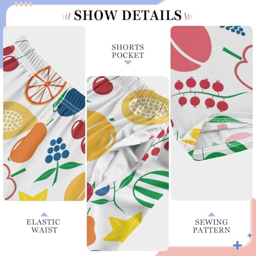 Blueberry Pineapple Boys Long Pants Soft Trousers Elastic Waist Kids Lounge Bottoms with Pockets S-XL4