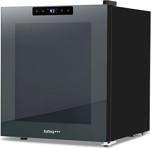 Miniatura 18 de Luma Comfort Shadow Series - Refrigerador de vino de 16 botellas, refrigerador de vino con espejo independiente con puerta de vidrio templado de