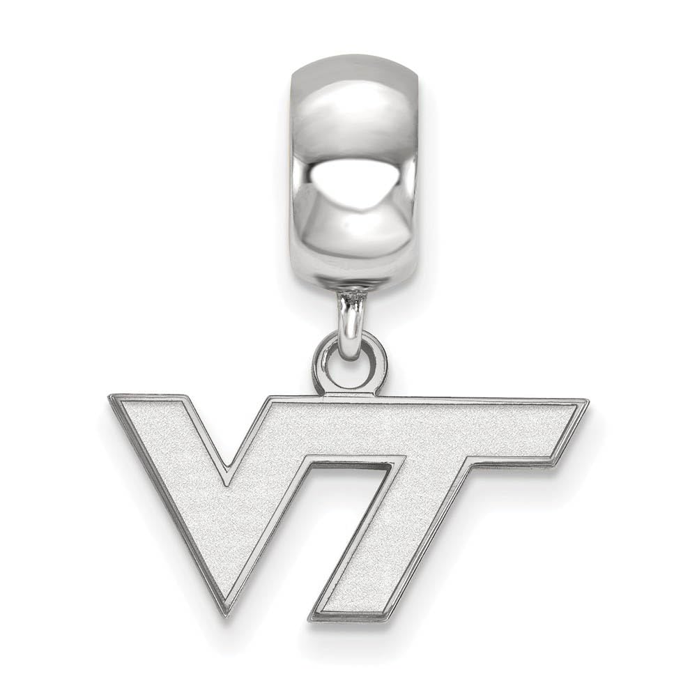 LogoArt Sterling Silver Virginia Tech XS 'VT' Dangle Bead Charm