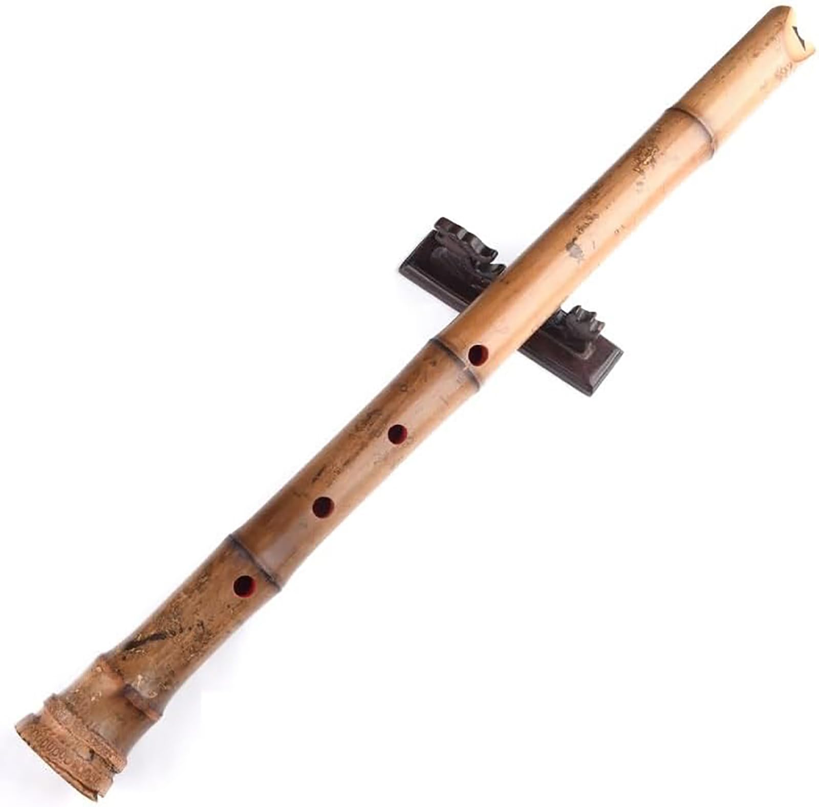 Flauta pentatónica de bambú Shakuhachi 1,8, Instrumento Zen para Boquilla Shakuhachi con Extremo de raíz y Borde Natural. Tubo D en G