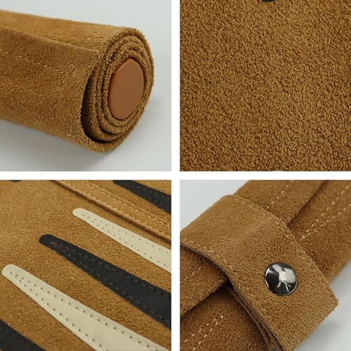 Backgammon enroulable en cuir véritable ELLENNE avec couture main, jeu compact nomade - 4