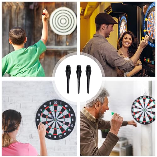 POPAPIE 200 Stück Dartspitzen Kunststoff Ersatzspitze Softdart Spitzen Nicht Leicht zu Brechen Dartpfeil Spitzen Dart Spitzen Soft für Dartsportbegeisterte Dart Zubehör für Elektronische (Schwarz)