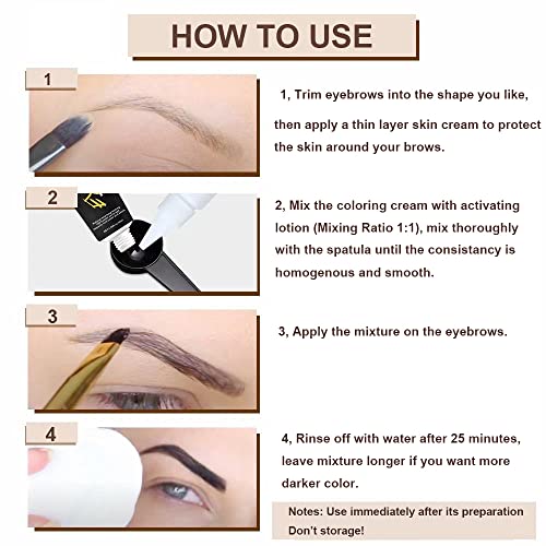 SHEEYOON Eyebrow Dye Kit, Professional Update Formula Brow Eyelash Tint Cream - Image 4