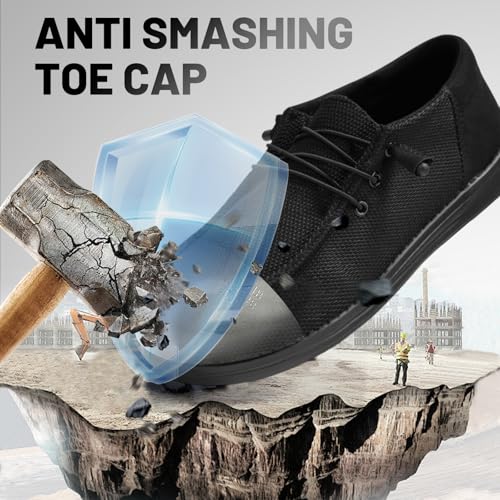 Steel Toe Shoes for Men Lightweight Loafers Slip On Safety Work Shoes Composite Toe Comfortable Non Slip Tennis Dress Sneakers2