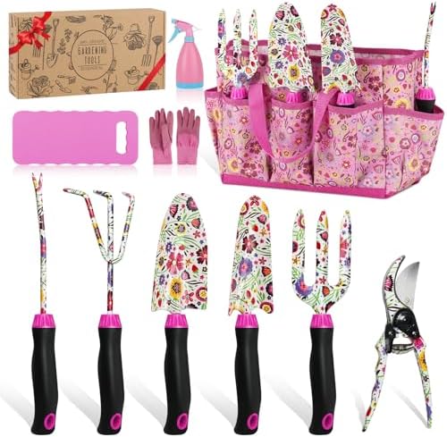 Housolution Gardening Tools Set, 10 PCS Stainless Steel Heavy-Dut...