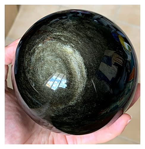 Boule de cristal en obsidienne d'or pour harmoniser votre espace de méditation - 4