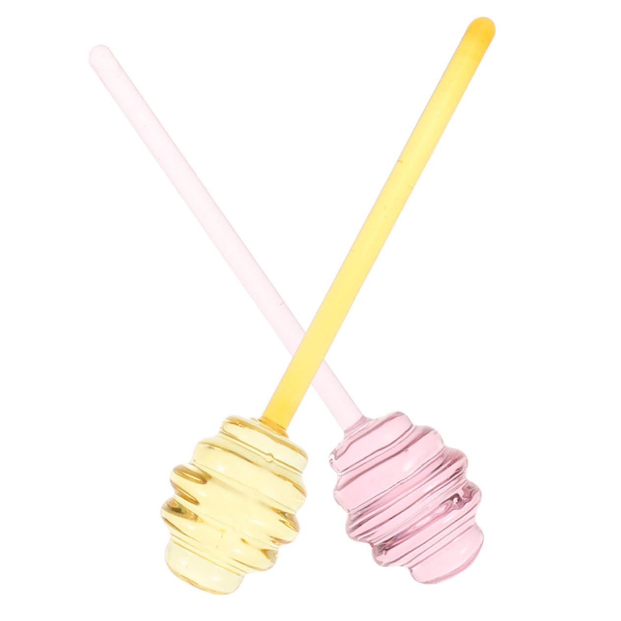 JECOMPRIS 2Pcs Glass Honey Dipper Sticks Multi Purpose Honey Mixing Rods for Honey Pot Jam and Tea Cute Design for Weddings and Daily Use