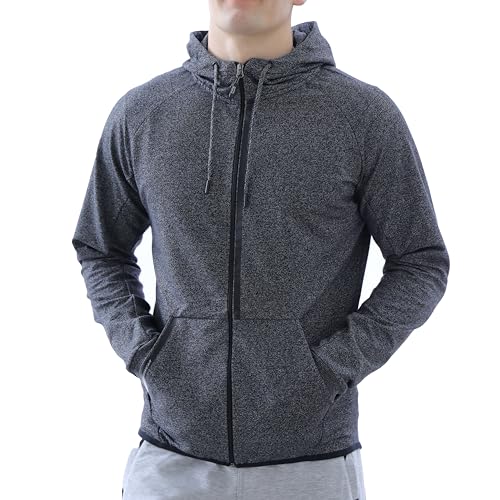 SCR Men's Hoodie for Tall, Average Men - Mens Hoodies with Pockets - Breathable Lightweight Zip Up Hooded Sweatshirt