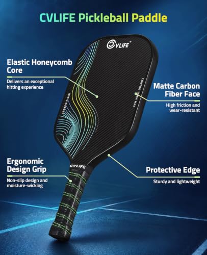 CVLIFE Pickleball Paddle Thermoformed Carbon Fiber Pickle Ball Paddle Black - image 2