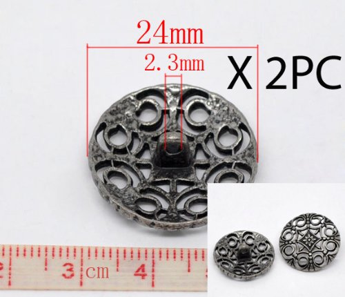 10Pc Mixed Antique Silver Fillagree Sewing Metal Buttons 7/8" To 1-1/8" (23-2. #TOP2