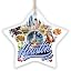 Artistic Houston Ceramic Ornament, Texas Souvenir With Vintage City Elements and Space Shuttle (Star)