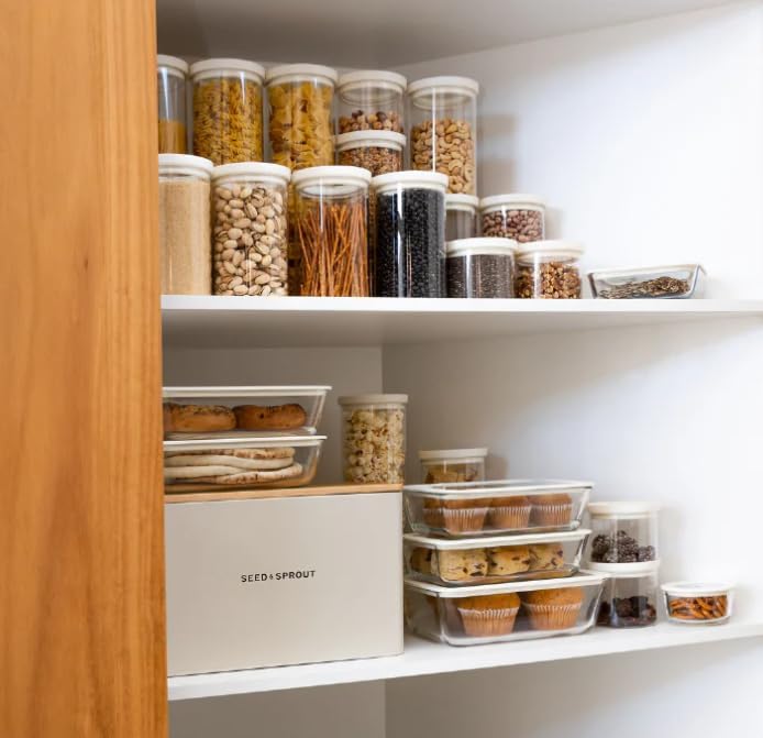 Miniatura 8 de Urban Green Juego de recipientes de vidrio para alimentos con tapa de vidrio, paquete de 3, juego de recipientes de almacenamiento de alimentos,