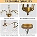 Montex Vintage Brass Pendant Light Fixture 5 Lights Gold Brass Vintage Chandelier Crystal Glass Shade Brass Pendant, 6 Light Bulbs are Included