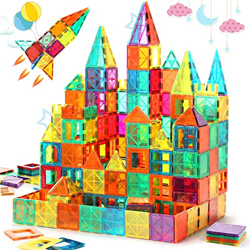 Fnjo Magnetic Tiles, Magnetic Building Blocks, Magnets Building Set, Stem Toys For Kids Boys And Girls Creative And Inspirational #TOP4