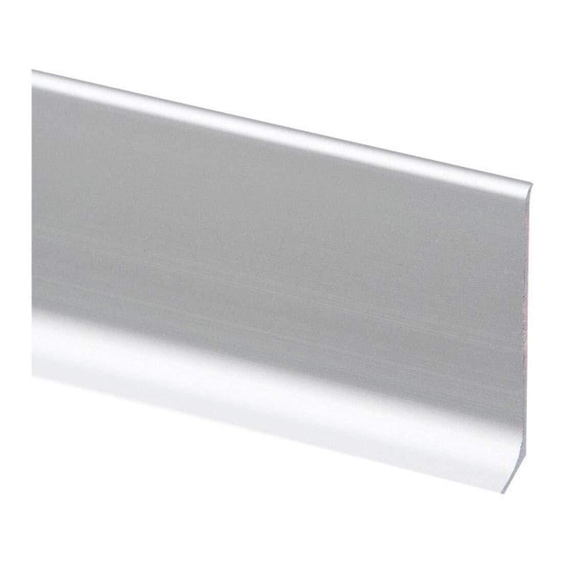 Anodised Aluminium Skirting Board 2.5 m Wall Floor Joint Gap Cover – LP-80 mm Trim Silver TMW Profiles (LP-80mm Skirting Board)