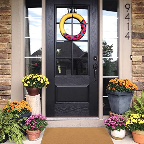 Uini Door Mat Outdoor Indoor, Non-Slip Blank Door Mats, Resist Dirt Door Rugs For Home Entrance, Front Door, Outside Entry, Porch, Faux Coir Fiber Doormat, 17" X 30" #TOP7