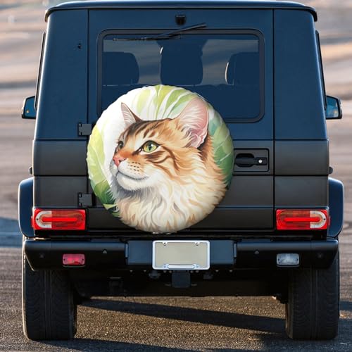Image of Funny Cat Spare Tire Cover Wheel Protector Weatherproof Wheel Cover Universal Decorative Accessories for Camper RV SUV Travel Trailer 16 inch