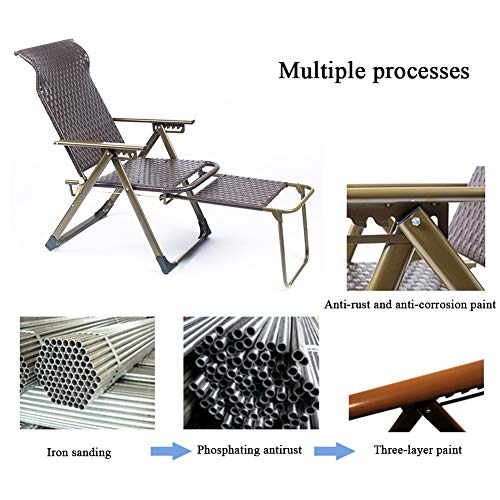 Guangming - Foldable Reclining Sun Lounger, Foldable Wicker Chair, Ideal For Patio Back Garden Camping Picnic Beach Relaxing Outdoor Comfortable Seat, Pumping Square Tube,A (Color : A) #TOP5