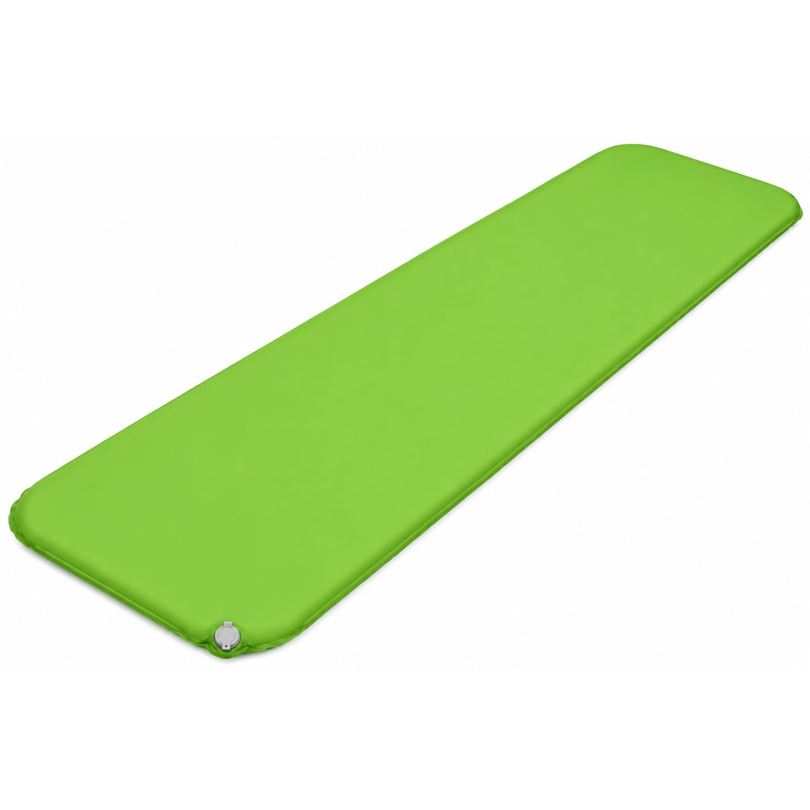 Samopompująca się mata kempingowa, zielona, nylon Ripstop 70D, 183 x 51 x 2,5 cm, pojedyncza – wartość R 3,8 z torbą