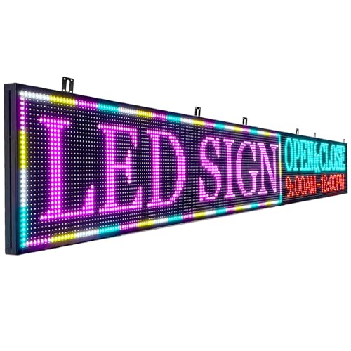 Image of P10 Scrolling Led Sign 115 inchX14 inch Programmable Display Digital Sign Outdoor Message Board For Business Custom Banner Word Light Advertising Wifi Control High Brightness Neon
